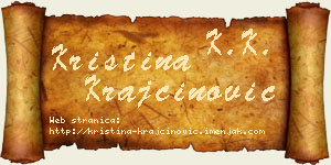 Kristina Krajčinović vizit kartica